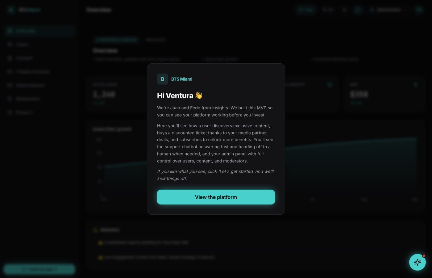Acceso simple, control real — BTS Miami, desarrollo de software de insights apps