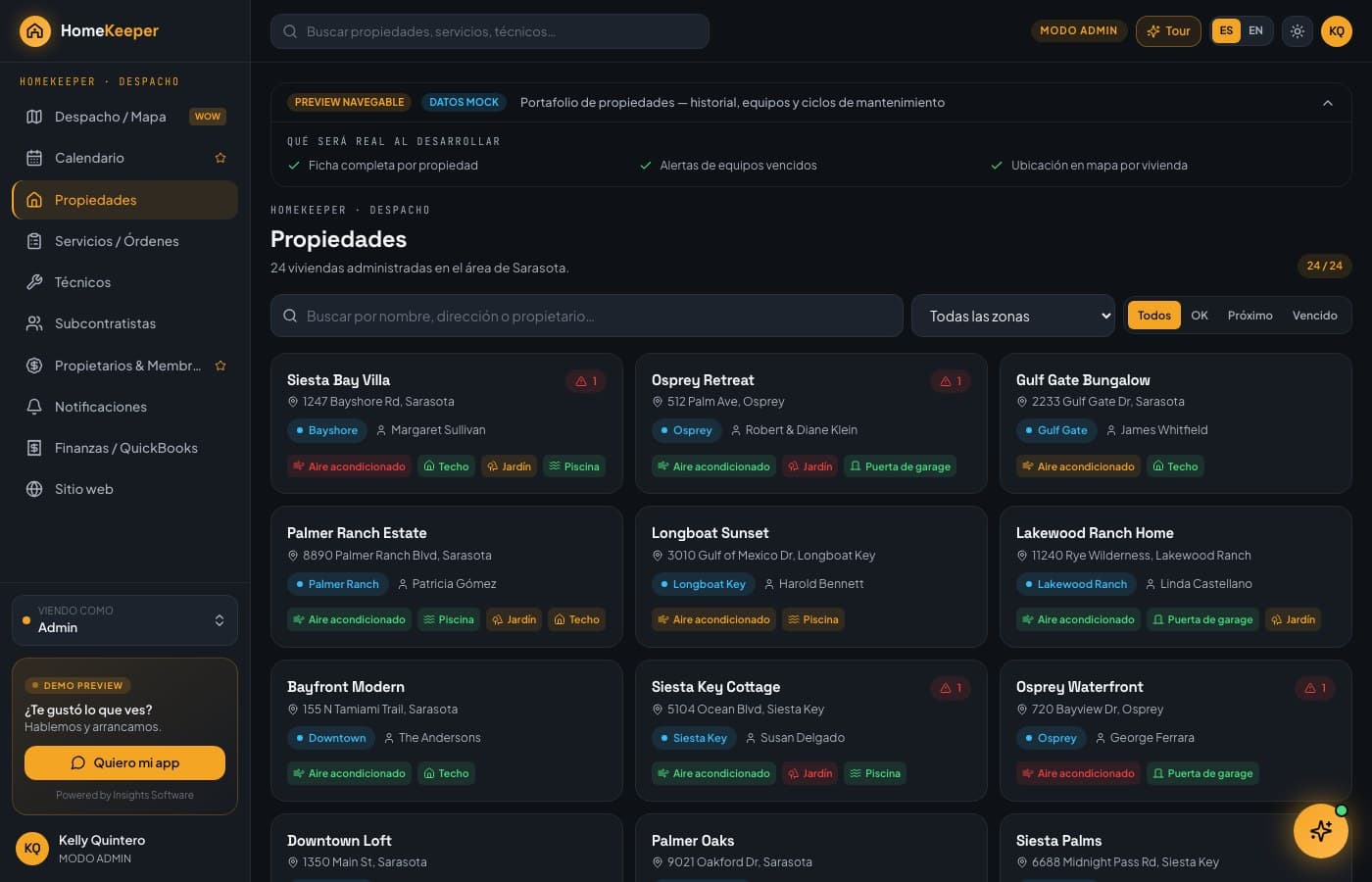 Propietarios con membresía — HomeKeeper, desarrollo de software de insights apps