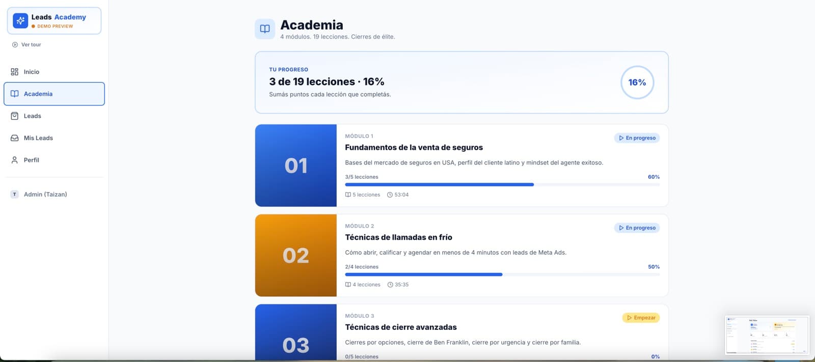 Reemplazo gratis, garantizado por el sistema — Leads Academy, desarrollo de software de insights apps