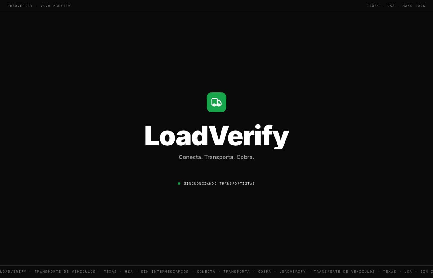 Conectá con el transportista — LoadVerify, desarrollo de software de insights apps