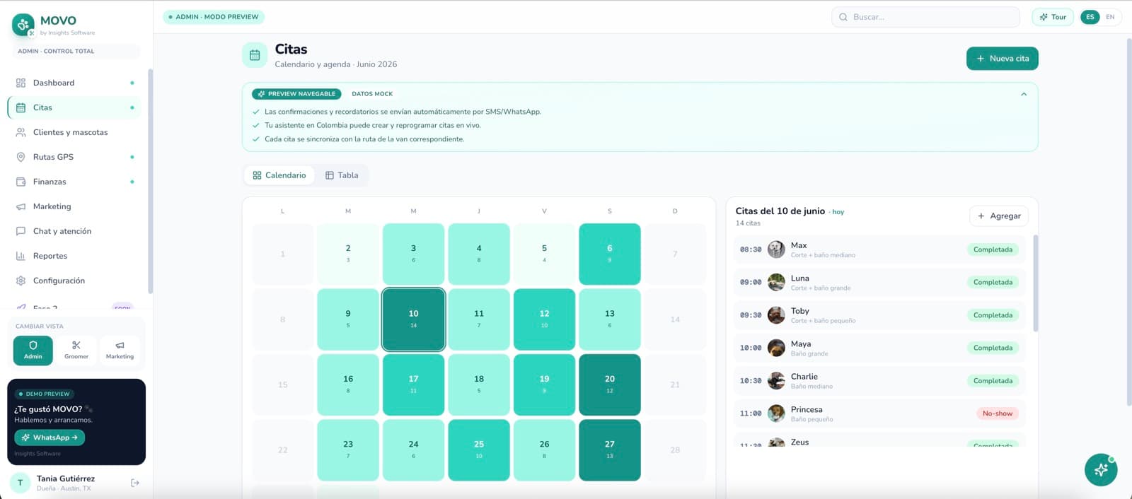 El costo por servicio, que antes no existía — MOVO, desarrollo de software de insights apps