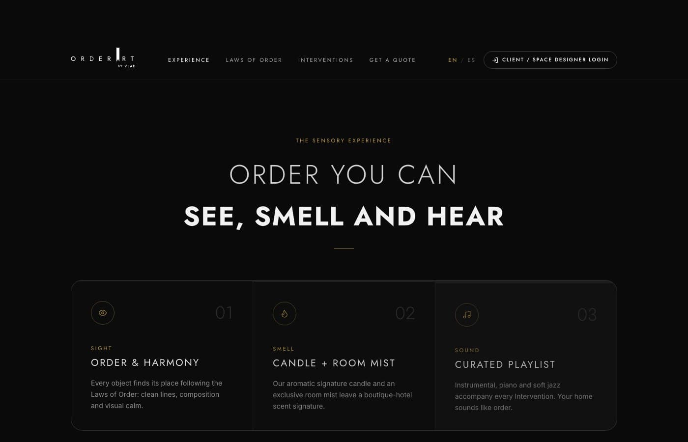 Una experiencia, no un formulario — Order Art by Vlad, desarrollo de software de insights apps