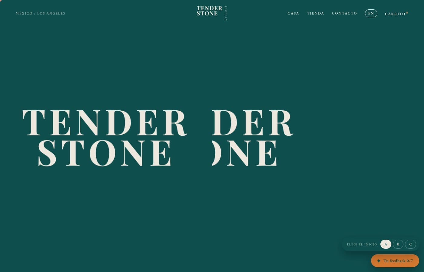 Pantalla de Tender Stone, desarrollo de software de insights apps